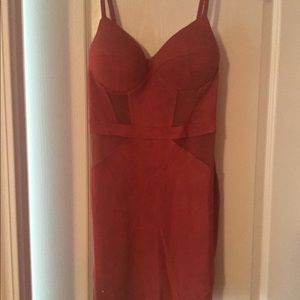 Ultra suede rust colored dress